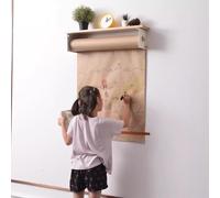 Kraft Paper Roll Display Butcher Paper Roll Holder, 45/64 Cm Wide Cafe Kraft Paper Roll Dispenser With Shelf, Wall Mounted Paper Roll Dispenser For Office Coffee Shop.Kraft Paper Dispenser-64cm/25.2