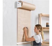 Kraft Paper Roll Holder & Dispenser Heavy-Duty Hanging Butcher Paper Roll Dispenser And Cutter, For Work Room/Farmhouse/Pantries/Cafe Bar Wall Mount Note Paper Roll Cutte，White 12inch/30cm wide