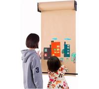 Kraft Paper Roll Holder & Dispenser Kraft Paper Dispenser and Cutter for Kids Room Doodle Wall, Wall Mounted Butcher Paper Roll Holder for Office/Cafe/Studio Wall Mount N，Steel Frame Wide 67cm/26.3in