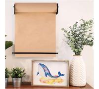 Kraft Paper Roll Holder & Dispenser Wall Mounted Butcher Paper Roll Dispenser Bracket, White Black Kraft Paper Holder for Hanging and Cut Idea List Wall Mount Note Paper ，Black 97cm/38.1in Wide