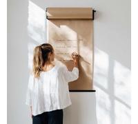 Kraft Paper Roll with Cutter, Wall Mounted Dispenser for Writing Menus, Grocery Lists in Restaurants, Kindergarten, Kitchen
