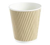 Kraft Ripple Disposable Paper Coffee Cups 10oz / 280ml - Sleeve of 25 - Takeaway Cups
