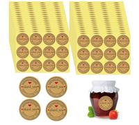 Kraft Stickers (420 Pieces), 38 mm Self Adhesive Jam Labels, 1 Sheet with 12 Labels, 35 Sheets, for Jars, Envelopes, Gifts, Wedding, Birthday, Thanksgiving, Party DIY，T7