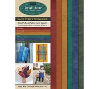 kraft-tex Designer Sampler 6 Deep, Rich Colors Hand-Dyed & Prewashed: Kraft paper fabric, 6 sheets 8.5" x 11"