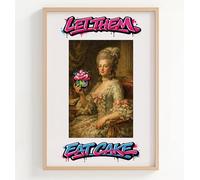 Kraft Topper Let Them Eat Cake Wall Art Print - Graffiti Style Marie Antoinette Artwork, Modern Kitchen Quote Poster, Funny Food Typography Print, Contemporary Street Art Home Décor (A4)