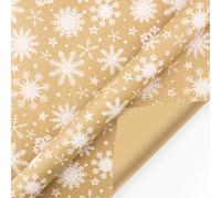 Kraft Vintage Christmas Wrapping Paper Roll Classic White Snowflake Rustic Gift Wrap Paper for Christmas Holiday Celebration Mini Roll 17 x 118 Inch (43 x 300 cm) Kraft Paper