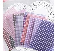 Kraft Wrapping Paper 12pcs/Set Color Grid Dot Basic Vellum Paper Pattern Pack for Scrapbooking Happy Planner Card Making Junk Journal Project(Purple)