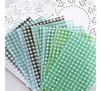 Kraft Wrapping Paper 12pcs/Set Color Grid Dot Basic Vellum Paper Pattern Pack for Scrapbooking Happy Planner Card Making Junk Journal Project(Green)