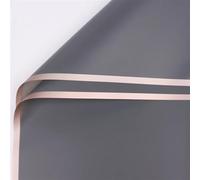 Kraft Wrapping Paper 20pcs Golden Border Flower Bouquet Wrapping Papers Gold Line Half Transparent Gifts Paper Florist Bouquet Waterproof Paper(Grey)