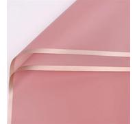 Kraft Wrapping Paper 20pcs Golden Border Flower Bouquet Wrapping Papers Gold Line Half Transparent Gifts Paper Florist Bouquet Waterproof Paper(Pink)