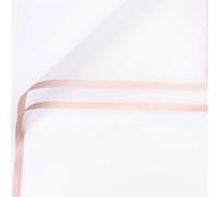 Kraft Wrapping Paper 20pcs Golden Border Flower Bouquet Wrapping Papers Gold Line Half Transparent Gifts Paper Florist Bouquet Waterproof Paper(Foggy White)