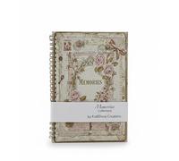 Kraft2love Creations Vintage "Memories" A5 Notebook | Lined, 100 Pages/50 Sheets | Gold Twin Wire Bound | Scrapbook Style Journal, Memory Book (1 PC Vintage Pink)