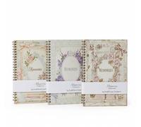 Kraft2love Creations Vintage "Memories" A5 Notebook | Lined, 100 Pages/50 Sheets | Gold Twin Wire Bound | Scrapbook Style Journal, Memory Book (3 PCS set Vintage Peach/Purple/Pink)