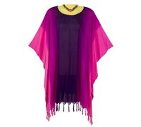Kraft4Life| Women Summer Beach Cover up Oversize Caftan Tunic Casual Top Blouse Short Kaftan Beach Dress poncho, Hk2-2tone-pink, Large