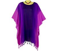 Kraft4Life| Women Summer Beach Cover up Oversize Caftan Tunic Casual Top Blouse Short Kaftan Beach Dress poncho, Hk2-2tone-purple, Large