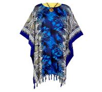 Kraft4Life| Women Summer Beach Cover up Oversize Caftan Tunic Casual Top Blouse Short Kaftan Beach Dress poncho, Hk2-sm-blue, Regular
