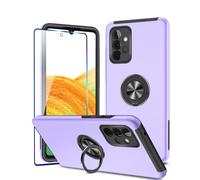 KRAFTCARE Case for Samsung Galaxy A33 5G with 1 Pack Tempered Glass Screen Protector, Mobile Phone Case with Embedded 360° Degree Ring, Magnetic Protective Case, Shockproof Cover Case for Samsung A33