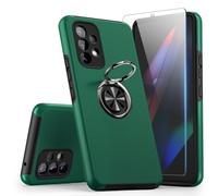 KRAFTCARE Case for Samsung Galaxy A53 5G with 1 Pack Protective Film, Mobile Phone Case with Embedded 360° Ring, Magnetic Protective Case Shockproof Cover for Samsung A53 5G, Dark Green