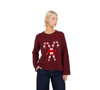 kraftd Christmas Jumpers for Women Long Sleeve Casual Pullover Tshirts | Christmas Tops | Sweatshirt | Ladies Jumper (Wine, L)