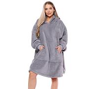 kraftd Christmas Oversized Hoodie Blanket Ultra Soft Sherpa Warm Cosy Comfy Wearable Hooded Giant Sweatshirt Throw With Big Pocket for Adults Men Women