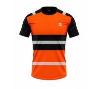 kraftd Hi Vis T Shirt Short Sleeve Work Safety Top Breathable Crew Neck Reflective High Visibility Summer Workwear T-Shirt for Outdoor & Construction