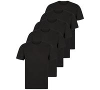 kraftd Men’s T Shirts 5 Pack | Mens Cotton T Shirt Multipack | Plain T Shirt Regular Fit | Tee Shirt Set for Work, Gym & Casual Wear (Jet Black, XXL)