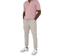 kraftd Mens Cargo Pants Cotton Linen Multi Pockets Casual Trousers Stone