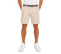 kraftd Men's Chino Shorts Stretch Cotton Smart Tailored Regular Fit Zip Fly Flat Front Summer Golf Work Casual UK Shorts with Woven Belt