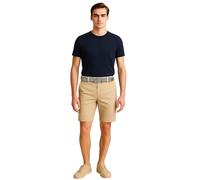 kraftd Men's Cotton Twill Chino Shorts with Woven Belt - Casual Summer Half Pants with Pockets