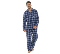 kraftd Mens Pyjama Set Brushed Cotton Printed Flannel Traditional Nightwear Lounge Wear Striped/Checks 2 Piece Sleepwear Pjs (Wine Check)