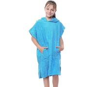 kraftd Unisex Kids Hooded Poncho Changing Robe 100% Terry Towelling Cotton Robes With Pocket & Hood for Beach Swimming Surfing Bathing Watersports (1 Piece)