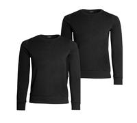 kraftd Unisex Kids Sweatshirt Plain Jumper Round Neck Fleece Sweatshirt Full Sleeve Pullover Everyday Winter Wear for School (Pack of 2) Black