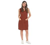 kraftd Women Linen Blend Shift Dress, Sleeveless Women Dress, Summer Dresses Womens UK, Ladies Casual (Rust, 12 UK)