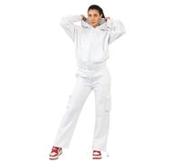 kraftd Women’s Tracksuit Set Zip Up Hoodie & Cargo Style Joggers Bottom Loungewear Sets | Two Piece Outfit | Co Ord Set | Co-ordinated Outfits | Ladies Tracksuits | Lounge Wear (Bleach Grey, L-XL)