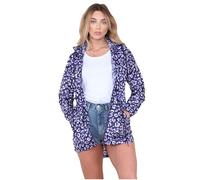 kraftd Womens Raincoat Ladies Rain Jackets Waterproof Showerproof Lightweight Hooded Rain Mac (Emma- Leopard Hearts, XL)