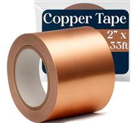 Kraftex Copper Tape 2 Inch x 33ft. Quality Copper Foil Tape with Conductive Adhesive. Perfect for, Guitar Shielding and for Slugs Garden. (2 Inch)