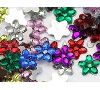 KraftGenius 8mm Flat Back Flower Acrylic Jewels Pro Grade - 300 Pieces (Assorted Colors)