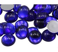 KraftGenius Allstarco 11mm Blue Sapphire Dark .NAB01 Flat Back Acrylic Round Cabochons Plastic Pearl Gems For Jewelry Making Costume Making Cosplay Jewels Embelishments - 50 Pieces