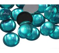 KraftGenius Allstarco 11mm Blue Zircon .BZ Flat Back Acrylic Round Cabochons Plastic Pearl Gems For Jewelry Making Costume Making Cosplay Jewels Embelishments - 50 Pieces
