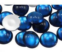 KraftGenius Allstarco 11mm Capri Blue .CB Flat Back Acrylic Round Cabochons Plastic Pearl Gems For Jewelry Making Costume Making Cosplay Jewels Embelishments - 50 Pieces