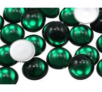 KraftGenius Allstarco 11mm Green Emerald .MD Flat Back Acrylic Round Cabochons Plastic Pearl Gems For Jewelry Making Costume Making Cosplay Jewels Embelishments - 50 Pieces
