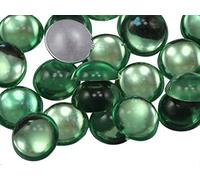 KraftGenius Allstarco 11mm Green Peridot .PD Flat Back Acrylic Round Cabochons Plastic Pearl Gems For Jewelry Making Costume Making Cosplay Jewels Embelishments - 50 Pieces