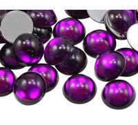 KraftGenius Allstarco 11mm Purple Amethyst .NAT02 Flat Back Acrylic Round Cabochons Plastic Pearl Gems For Jewelry Making Costume Making Cosplay Jewels Embelishments - 50 Pieces