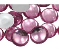 KraftGenius Allstarco 11mm Rose Lite .RS72 Flat Back Acrylic Round Cabochons Plastic Pearl Gems For Jewelry Making Costume Making Cosplay Jewels Embelishments - 50 Pieces