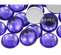 KraftGenius Allstarco 11mm Violet .VT Flat Back Acrylic Round Cabochons Plastic Pearl Gems For Jewelry Making Costume Making Cosplay Jewels Embelishments - 50 Pieces