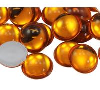 KraftGenius Allstarco 200PCS Flat Back Acrylic Round Pearl Cabochons Plastic Gems Embellishments Jewelry Craft Costumes Card Invitations Cosplay - 5mm Gold Topaz .TZ