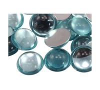KraftGenius Allstarco 200PCS Flat Back Acrylic Round Pearl Cabochons Plastic Gems Embellishments Jewelry Craft Costumes Card Invitations Cosplay - 5mm Blue Aqua Lite .QR120