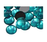 KraftGenius Allstarco 200PCS Flat Back Acrylic Round Pearl Cabochons Plastic Gems Embellishments Jewelry Craft Costumes Card Invitations Cosplay - 5mm Blue Zircon .BZ