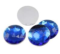 KraftGenius Allstarco 30mm Flat Back Round Acrylic Rhinestones Plastic Circle Gems for Costume Making Cosplay Jewels Pro Grade Embelishments - 12 Pieces (Blue Sapphire H104)