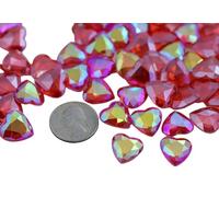 KraftGenius Allstarco Allstarco 100PCS 16mm Red Ruby AB Heart Decorating Gems AB Coating for Table Scatter Wedding Decorations Vase Fillers